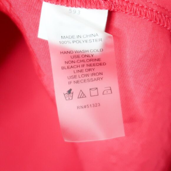 Vince Camuto Blouse‎ Size Large Pink Blouson Sleeve Rumple Peasant Keyhole Neck - Picture 7 of 7